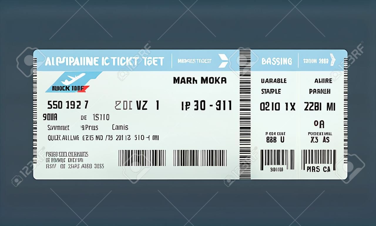 Билет самолета оформляет шаблон дизайна.
