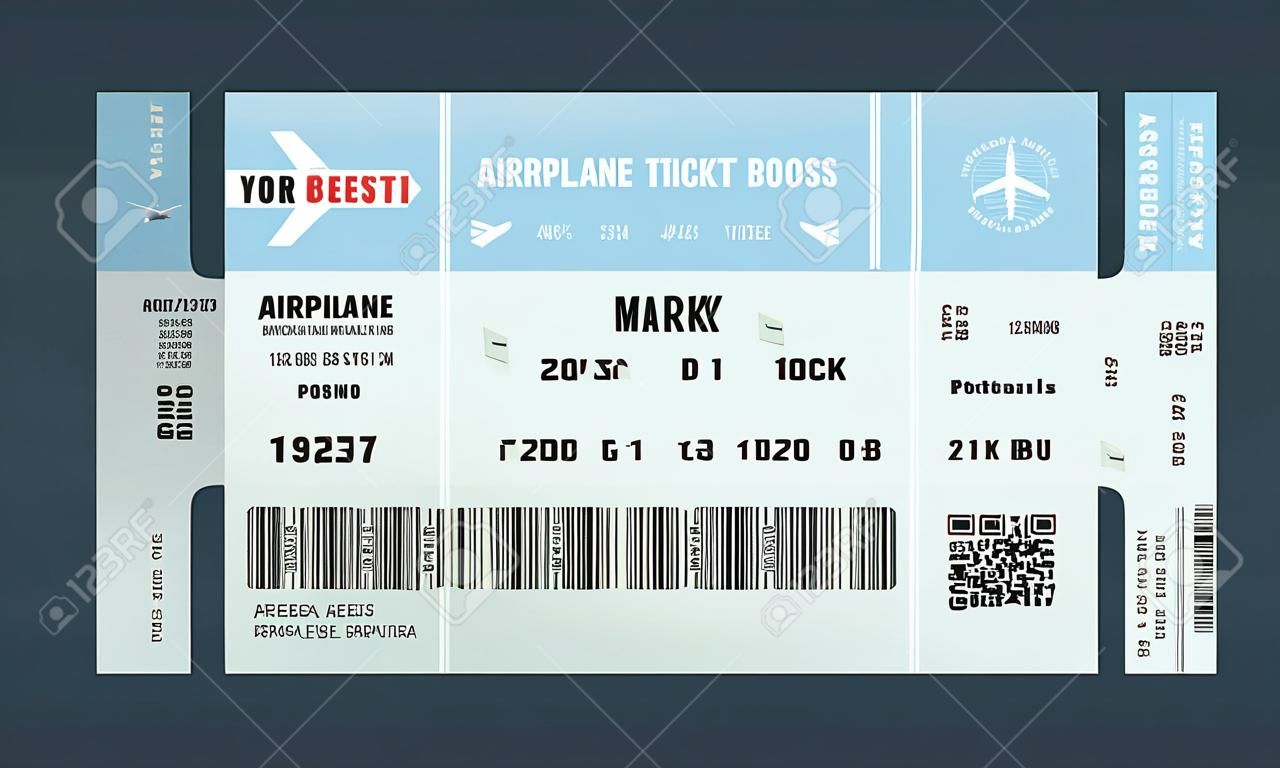 Bilet lotniczy makiety szablonu projektu.