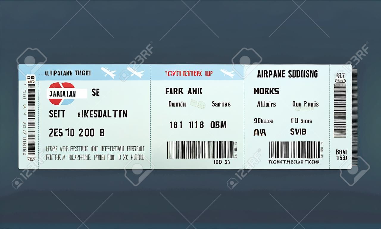 Билет самолета оформляет шаблон дизайна.