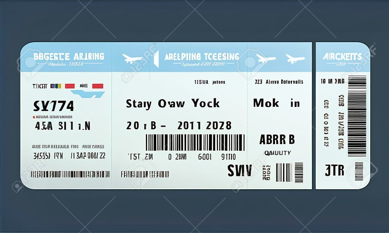 Bilet lotniczy makiety szablonu projektu.