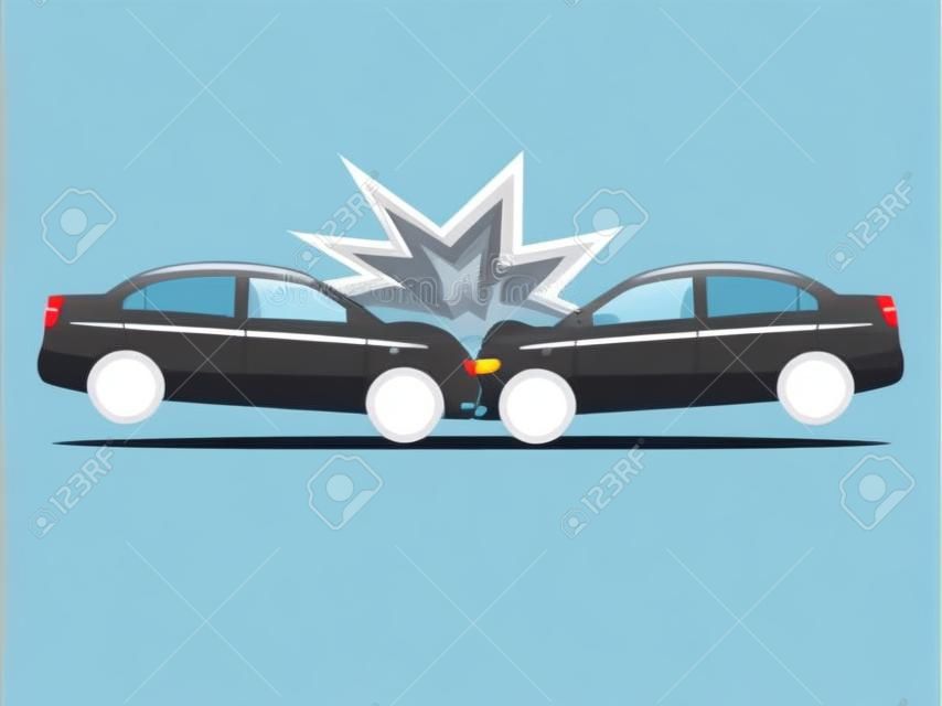 Vector illustration of a cartoon car accident