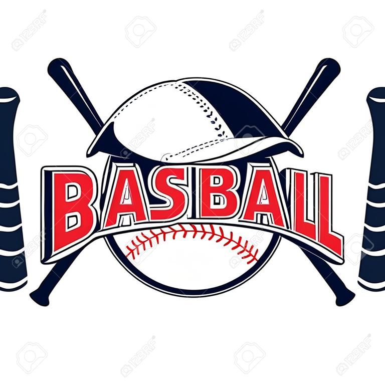 Illustrazione vettoriale di un logo di baseball per il tuo disegno, stampa o web su uno sfondo bianco