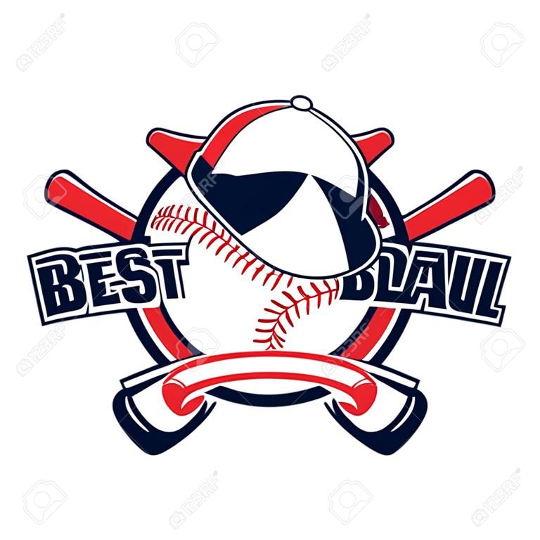 Vector illustration of a baseball logo for your design, print or web on a white background