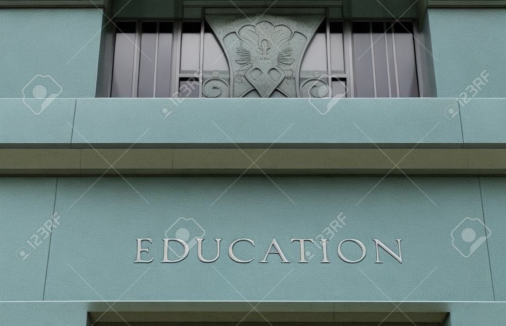 Exterior of a building with Education engraved in stone