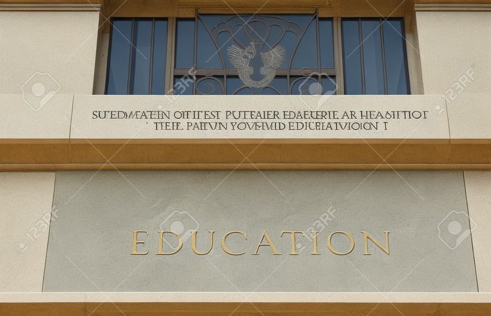 Exterior of a building with Education engraved in stone