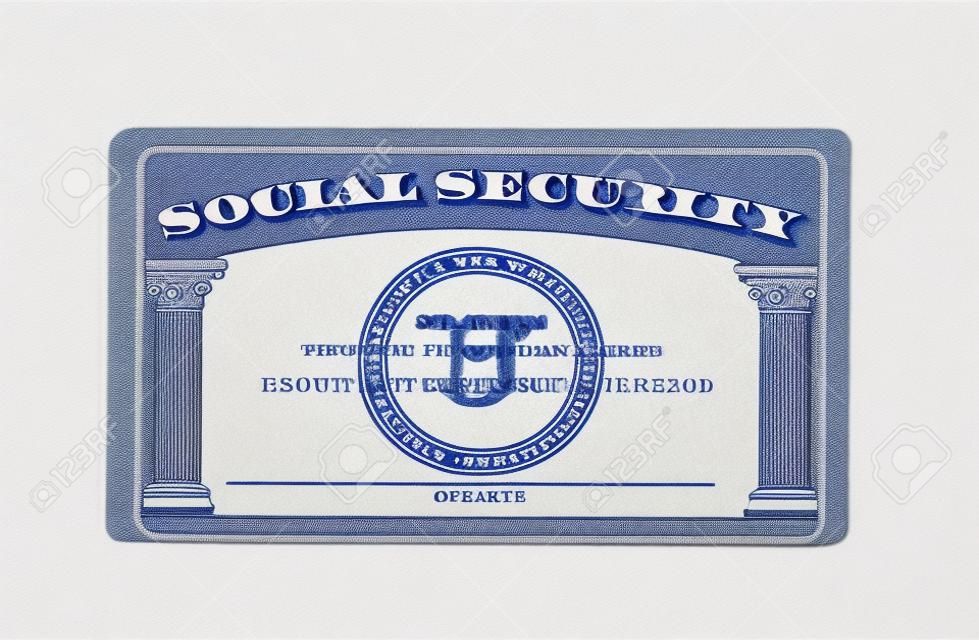 白で隔離空白の米国社会保障カード