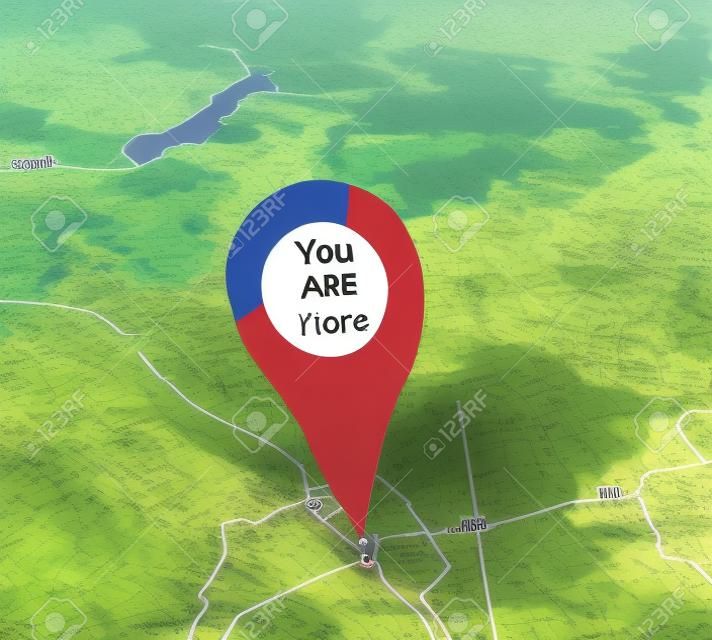 Vous êtes ici symbole de localisation sur une carte
