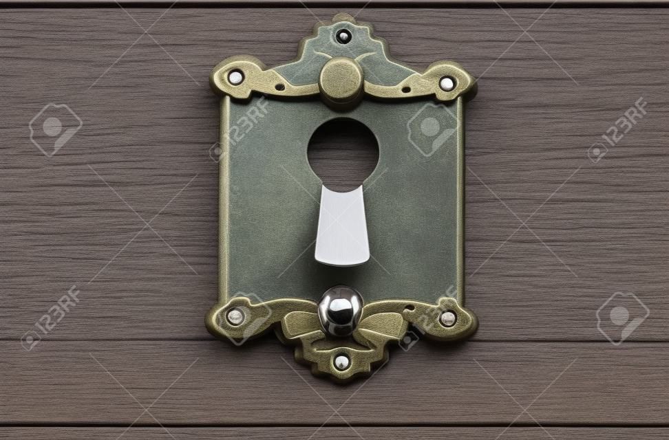 Keyhole sulla vecchia serratura antiquato