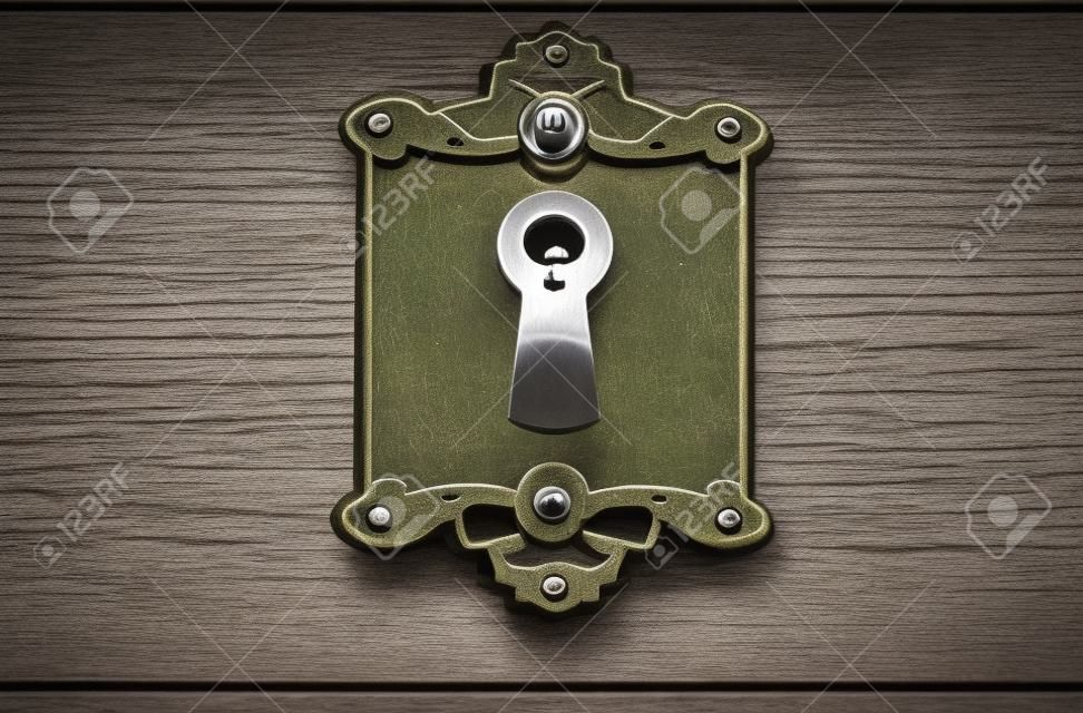 古い昔ながらのドアをロックの鍵穴