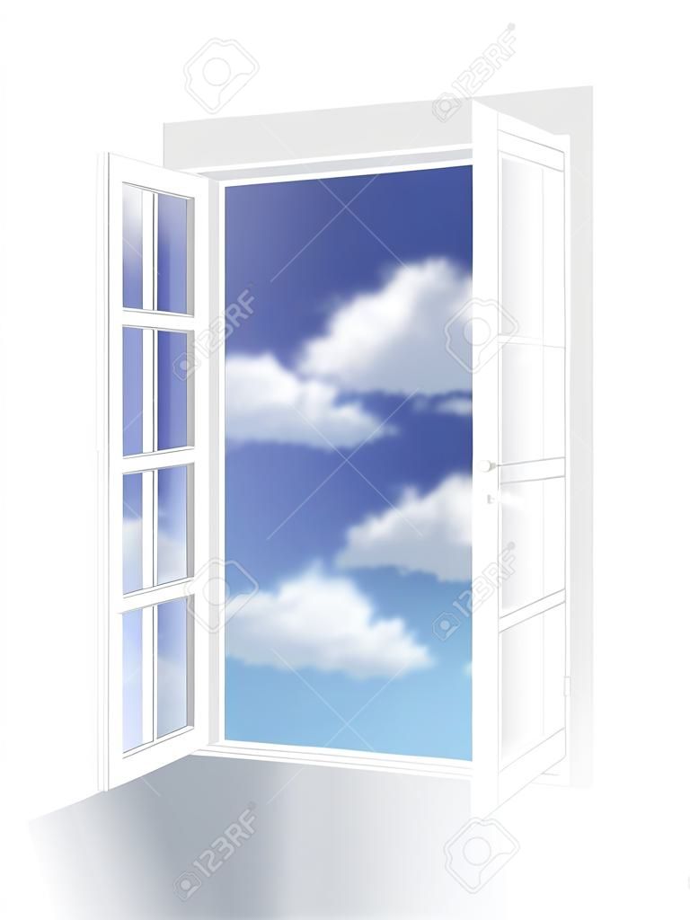 illustrazione della finestra aperta francese