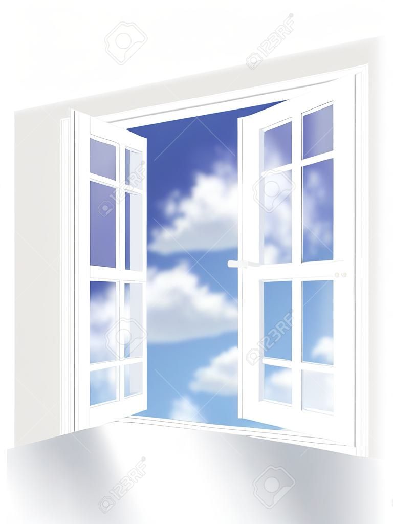 illustrazione della finestra aperta francese