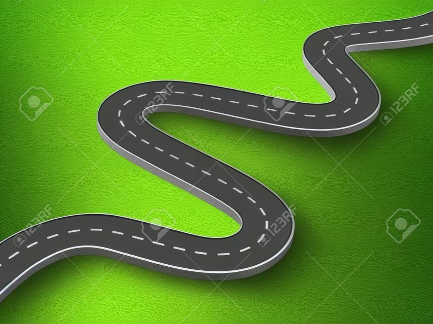 Winding Road Isolated Transparent Special Effect. Road way location infographic template.