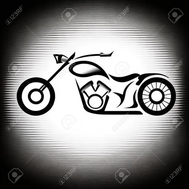 經典摩托車的矢量剪影。矢量摩托車圖標