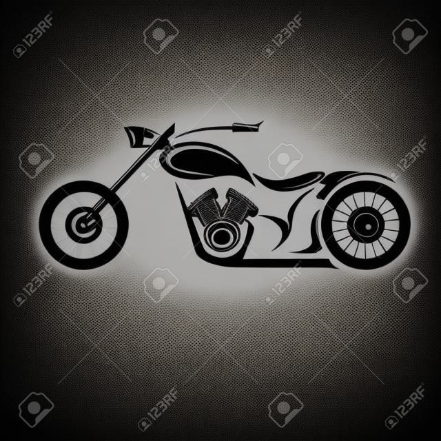 經典摩托車的矢量剪影。矢量摩托車圖標