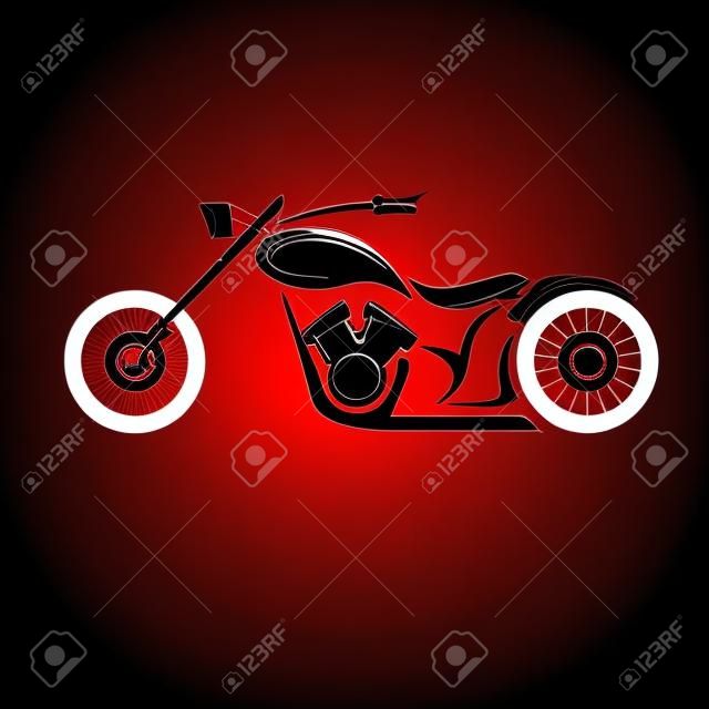 矢量摩托车经典剪影矢量摩托车图标