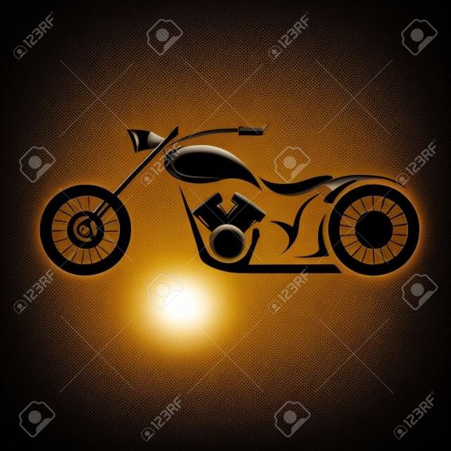 vector Silueta de motocicleta clásica. icono de vectores de la motocicleta