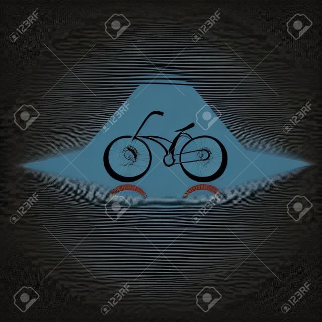 Mountain bicycles on the road. vector Bike silhouette