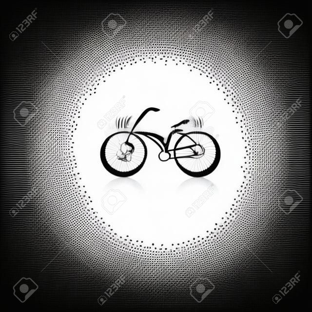 Mountain bicycles on the road. vector Bike silhouette