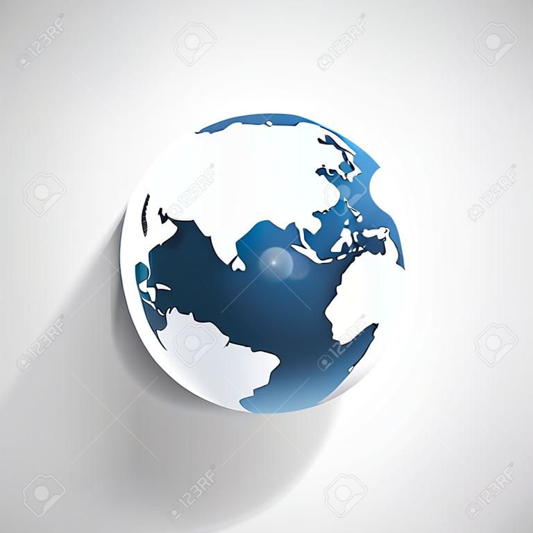 Vector globe icon of the world 