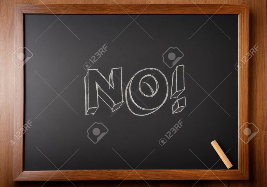 No! - New chalkboard with 3D outlined text - on wood