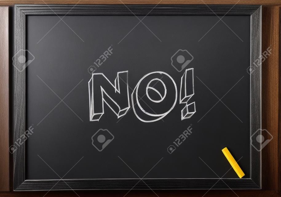 No! - New chalkboard with 3D outlined text - on wood