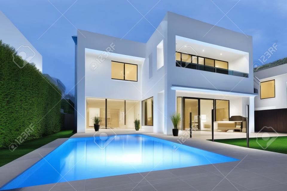 Lussuosa casa moderna con piscina e giardino