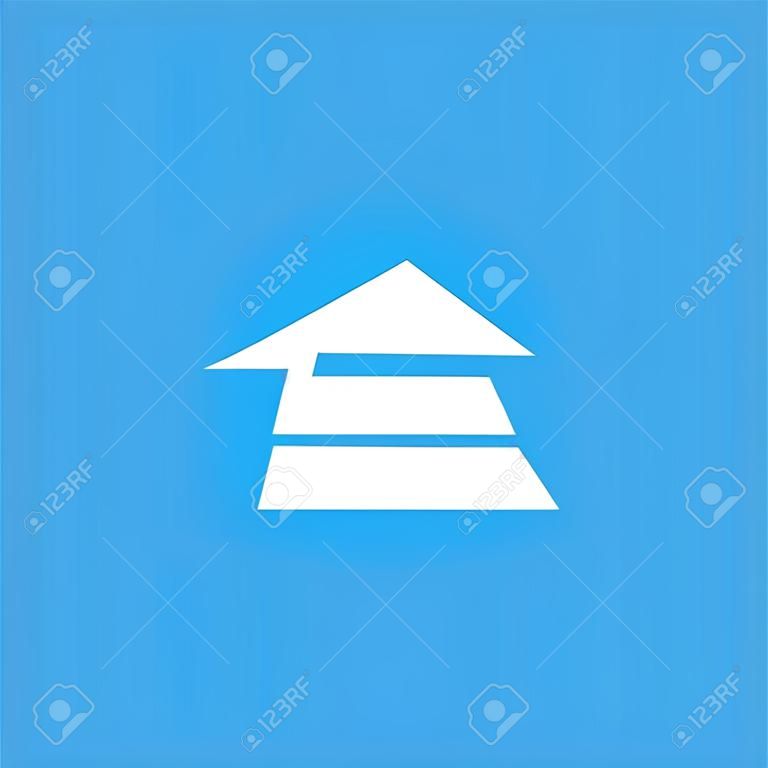Illustration design of logotype house sale agency . Arrow and building pictogram.