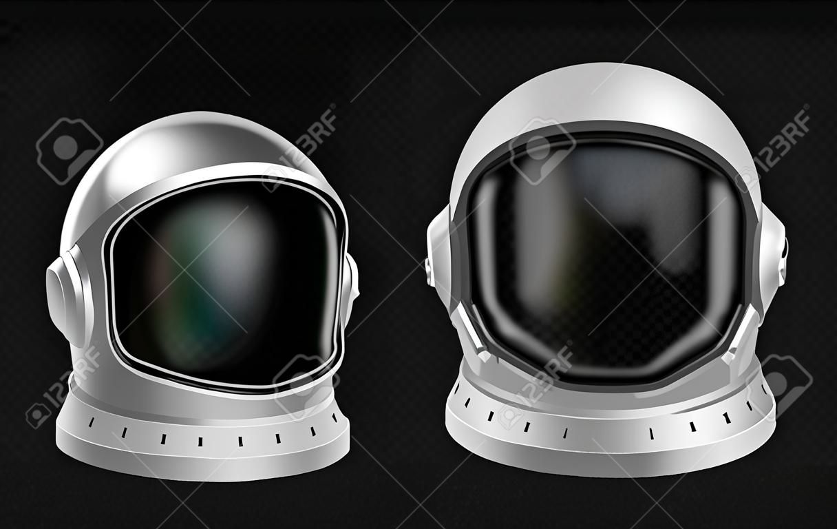 Casque de cosmonaute 3d réaliste, élément d'usure spatiale. Masque de combinaisons spatiales de protection pour l'exploration du cosmos