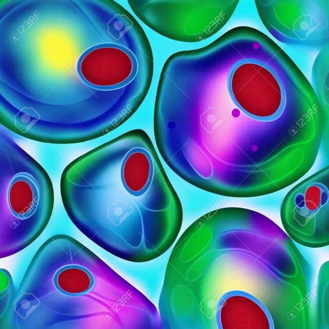 Resumen ilustración de las células en la mitosis o la multiplicación de las células