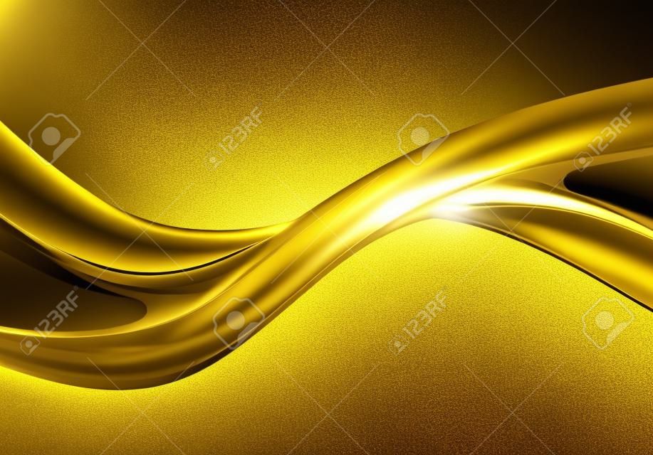 Wave of gold on a white background