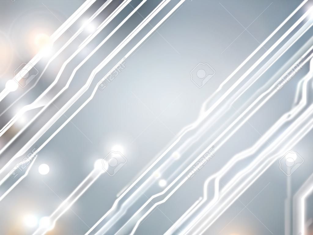 Zusammenfassung High-Tech-Hintergrund in weißen und grauen Tönen