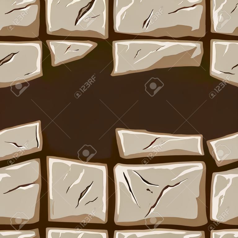 Kwadratowa ramka na prostym kamiennym szwu wzór brązowy