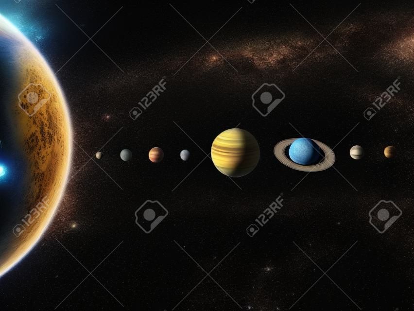 우리 태양계의 그림 - HTTP planetpixelemporium 닷컴에서지도를 3D 렌더링